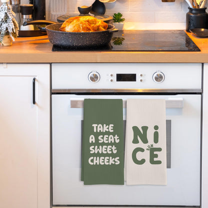 GWFSJYU Sage Green Hand Towels for Bathroom Set of 2, Sage Green Funny Dish Tea Towels, Funny Humorous Decorative Hand Towel for Kitchen, 16x24 Inch