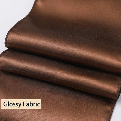 JFDYDM 50 Pack Satin Brown Chair Sashes Bows for Thanksgiving Halloween Autumn Wedding Birthday Party Deocrations, Brown Sashes for Chair Covers Folding Chairs Chiavari Chairs Decorations