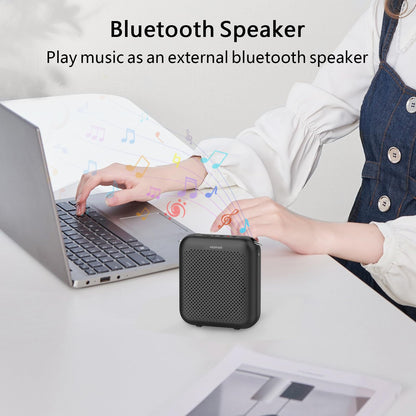 Norwii Bluetooth Voice Amplifier, Power Amplifiers, Portable Mini Wired Microphone Headset for Teacher Classroom & Outdoor Lectures, Teaching, Tour Guides, USB-C Rechargeable - 4000mAh, Black