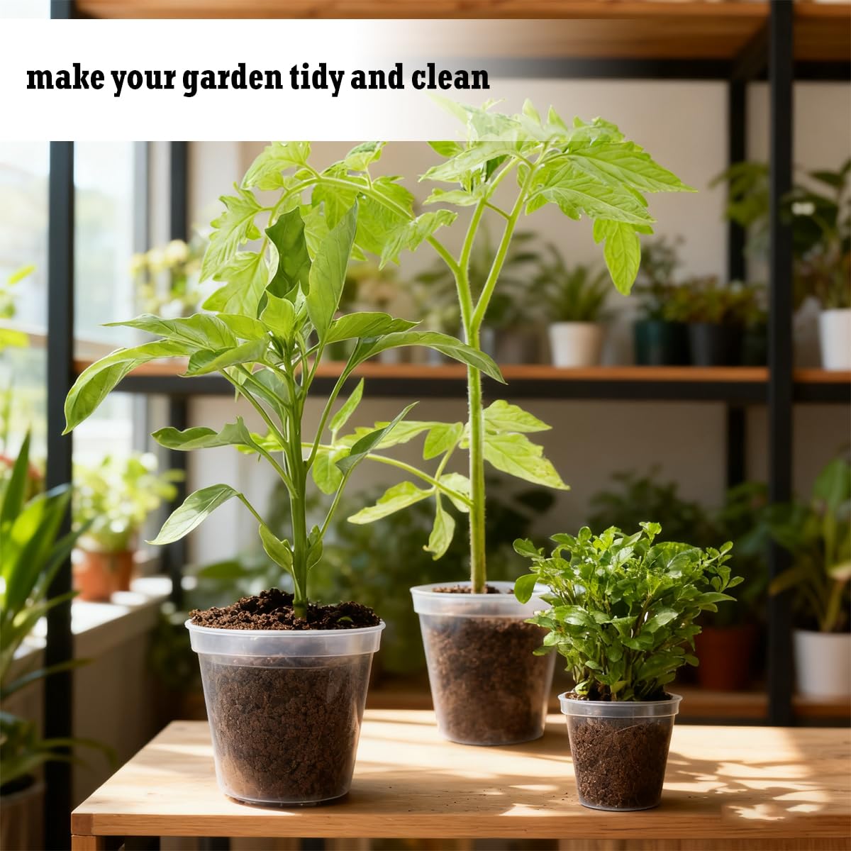 Vankcp 24 Pcs 4/5/6/7/8/9 Inch Clear Nursery Pots with Drainage Holes, Transparent Variety Pack Plastic Plant Pot for Plants, Clear Seedling Planter Pots for Flowers Vegetable Succulents Herbs