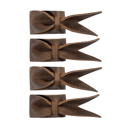 Hide & Groom, Set of 4 Leather Napkin Rings for Wedding Reception, Decoration, Napkin Holders for Dinner Parties, Full Grain Leather, Handmade, Bourbon Brown
