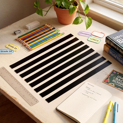 Colarr 24 Pcs Mini Magnetic Strips, 12" x 0.75" Black Magnetic Borders for Classroom Whiteboard Magnet Border Strips Bulletin Board Borders for Office School Chalkboard Trim Decor