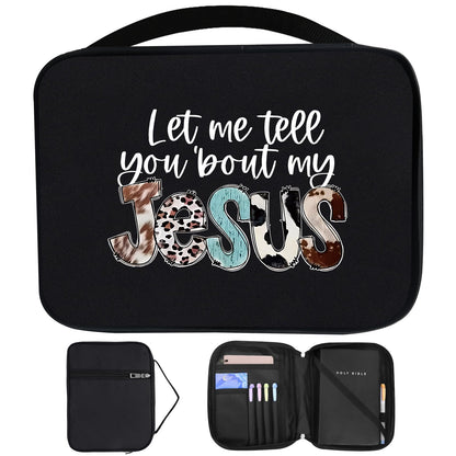 Bible Cover Case for Women & Men, Bible Study Supplies Book Covers with Zipper for Journaling/NIV/ESV/KIV, Carrier Tote Bag Carrying Case with Strap for Teens Travel/Church Bible Study