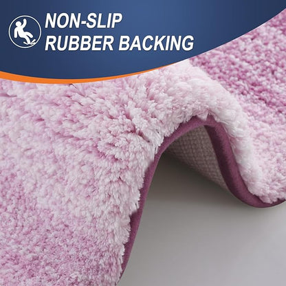OLANLY Large Bathroom Rugs Mat 45x27, Extra Soft Absorbent Microfiber Bath Rugs, Rubber Backing, Quick Dry, Washable Bath Mat for Bathroom Floor, Tub and Shower, Home Decor Accessories, Pinkish-Purple