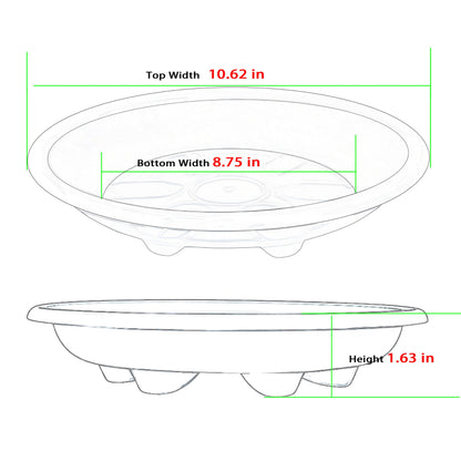 OVZILKI 2 Pack of Plant Saucer 10 inch, Large Heavy Duty Plastic Saucers Round, Plant Drip Trays for Indoors Outdoor, Plant Water Tray for Planters, Brown