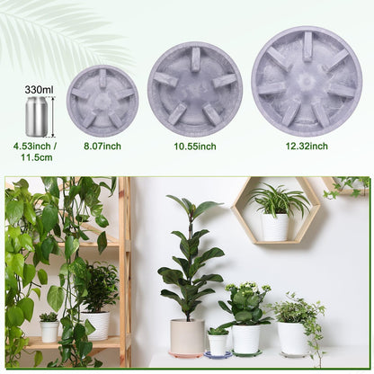M METERXITY 2-Pack Plant Saucer, 6.3 Inch/16 cm Plastic Plant Trays Thicker for Pots/Indoor/Outdoor/Water Drainage and Protection, Flowerpot Drip Tray [Purple Veins]