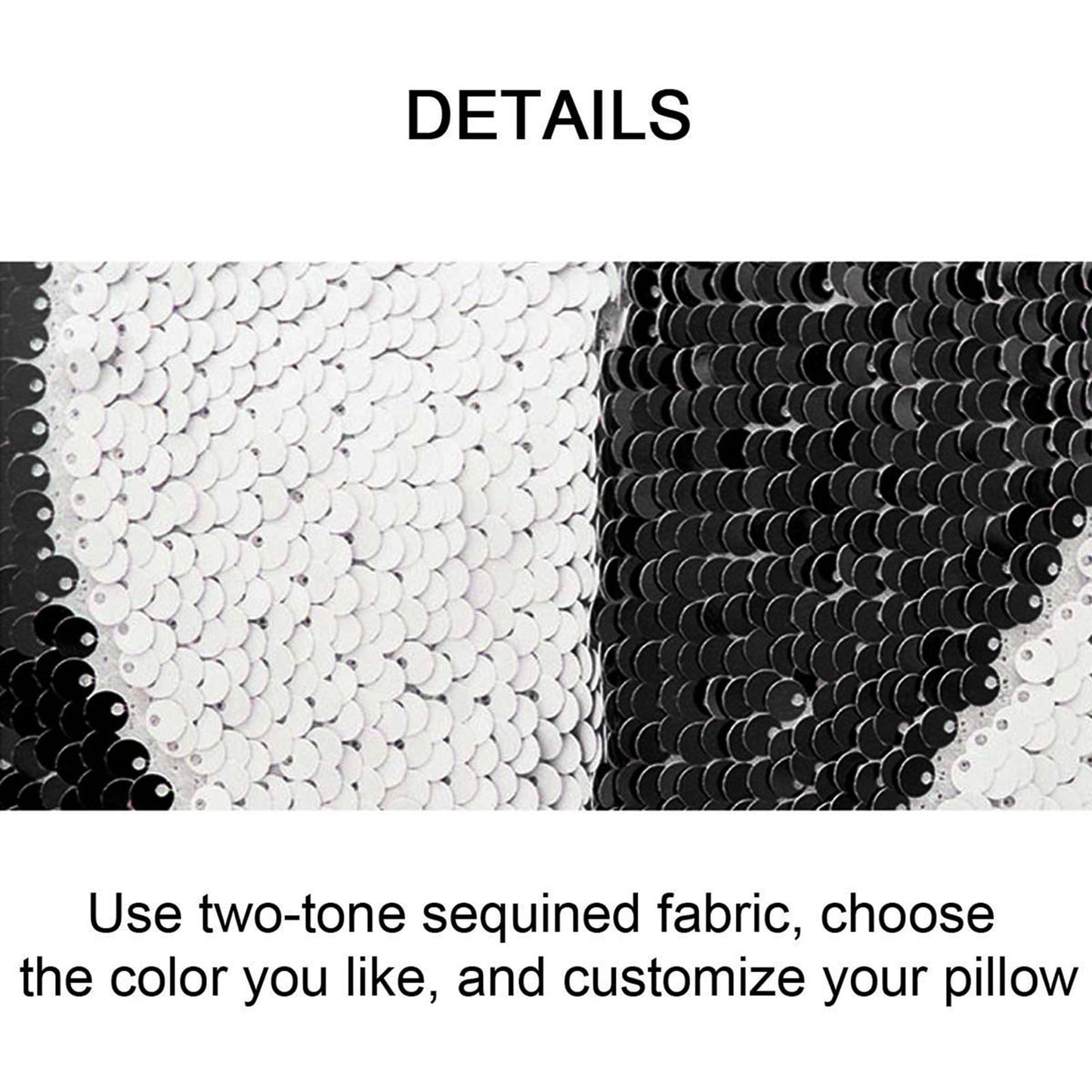 DIY Office Sequin Pillows Cover Magic Reversible Sequin Pillowcase Home Decorative Cushion Cover for 16×16 Inches (1, Danny 2 Black)