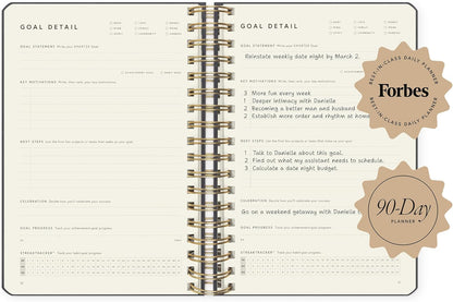 Full Focus Leather Coil Planner by Michael Hyatt - The #1 Daily Planner to Set Annual Goals, Increase Focus, Eliminate Overwhelm, and Achieve Your Biggest Goals - Hardcover (Navy Blue)