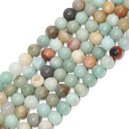 Yochus 60pcs Polish Amazonite Beads，6mm Healing Power Natural Stone Round Loose Gemstone Beads for Jewelry Making Earring Necklace DIY Crafts