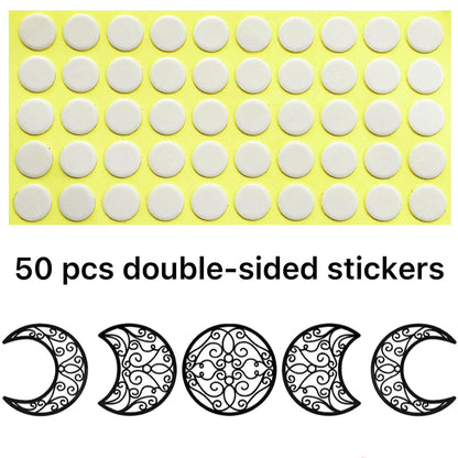 ASMANNA 5 Pieces Moon Decoration Wall Decoration Wooden Moon Phase Wall Hanging Bohemian Style Bedroom Home Wall Decor Bohemian Lunar Aesthetic Art for Bedroom Living Room Dorm Apartment Office(black)