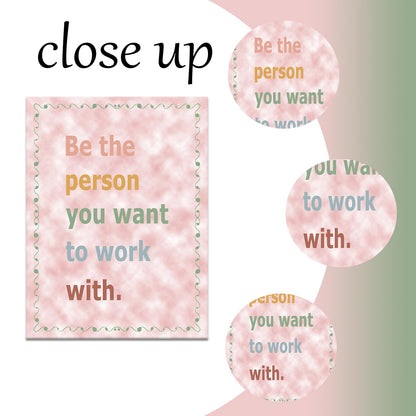 YSPCSUN Inspirational Posters for Office, Be the Person You Want to Work With Canvas Poster Single Panel Wall Decor for Home Office Dorm Classroom, Framed Canvas Art, 24x18inch