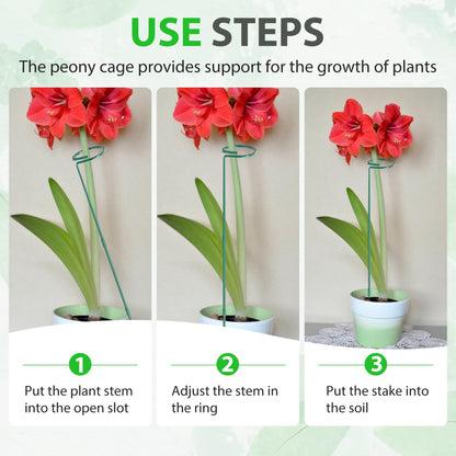 Unves 12 Pack Plant Support Stakes, 36 Inch Garden Plant Stakes, Three Sizes(36 or 24 or 12 Inch) Single Stem Plant Cage for Outdoor Indoor Plants, Sunflower, Tomatoes with 100 Pcs Twist Ties