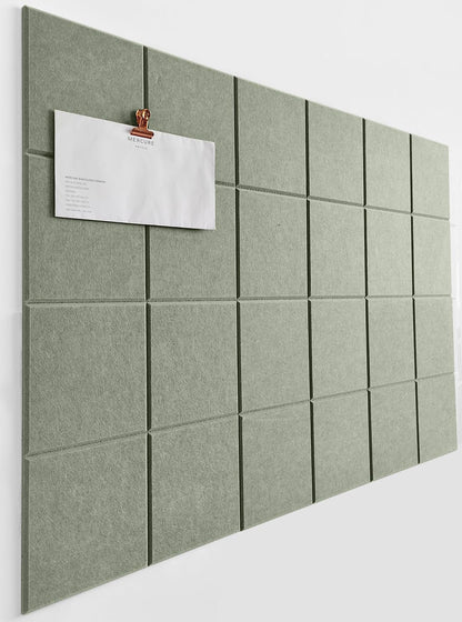 DECORITA Cork Board 24 x36 Alternative - 6 Pack Felt Wall Tiles with Safe Removable Adhesive Tabs, Cork Boards for Walls Cork Board for Home Office Pin Board Tack Board - Sage