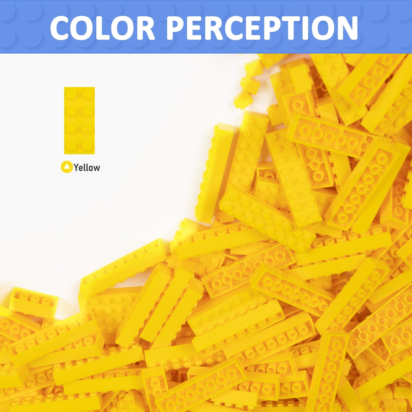 Cabeeskii 560 Pieces Yellow Classic Building Blocks Bulk with 2 Base Plates, Building Bricks in 7 Size, Compatible with All Major Bricks, for Kids & MOC Lovers