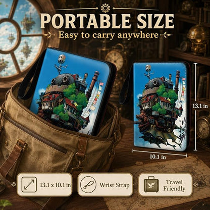 1008 Cute Card Binder 9 Pocket, 3-Ring Trading Card Binder with 56 Page Removable Sleeves, High Storage Waterproof Trading Card Holder Collection Card Album Organizer Case for TCG Cards - Castle