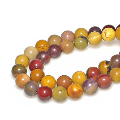 MJDCB Natural Stone Beads Moonkaite Jasper Egg Huangshi Round Loose Beads for Jewelry Making DIY Bracelet Necklace (4mm)