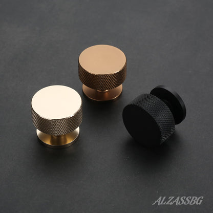 Alzassbg Matte Black Knurled Round Cabinet Knobs 10 Pack, AL6023MB