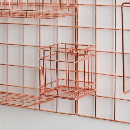 PEAUARL Metal Mesh Wall Grid Panel for Photo Display,Message Board,Size: 17.5" x 11.8",Pack of 2 (Rose Gold)