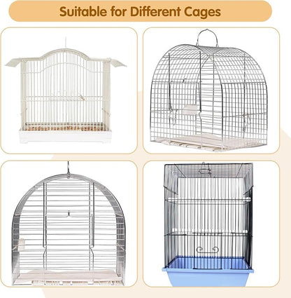 Bird Cage Cover, 60-118'' Large, 31.5'' H Adjustable Nylon Mesh Net, Soft Airy, White, Starry Sky Pattern, Drawstring, Breathable, Hand Wash Only