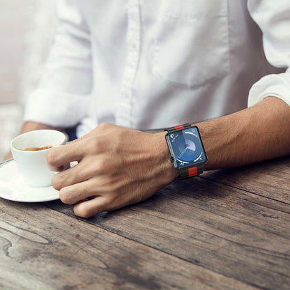 INI Compatible With Apple Watch Band 100% Full Grain Leather Magnetic Link For Series Ultra 10 9 8 7 6 5 4 3 SE Size 49mm 46mm 45mm 44mm 42mm For Men Women