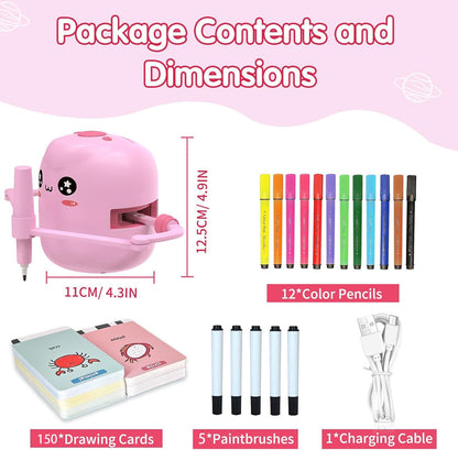 Drawing Robot for Kids, Voice Interactive Educational Drawing Robot, Montessori Painting Learning Toys with 150 Cards, Christmas Birthday Party Gift for 3 4 5 6 7 8 Years Old Girls Boys