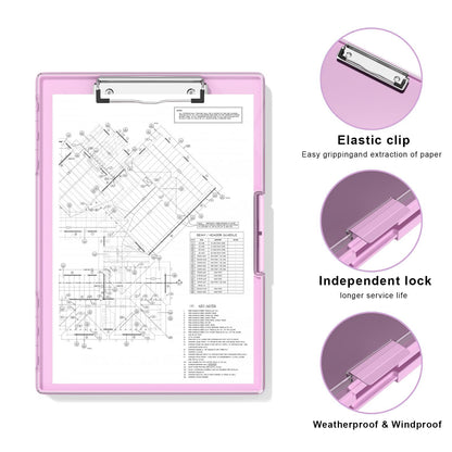 Hongri Clipboard with Storage, PalePink 8.5 x 11 Folder Nursing Side Opening, Heavy Duty with Dual Compartment, Smooth Writing for Teacher, Size 13.3 x 9.4 x 1.5 in, Office & School Supplies