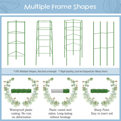 Legigo 6-Pack Tomato Cage for Garden Plant Support- Up to 63inch Garden Stakes Tomato Cage, Tomato Trellis for Potted Plants, Tomato Cages Plant Stakes for Climbing Vegetables Plants Flowers