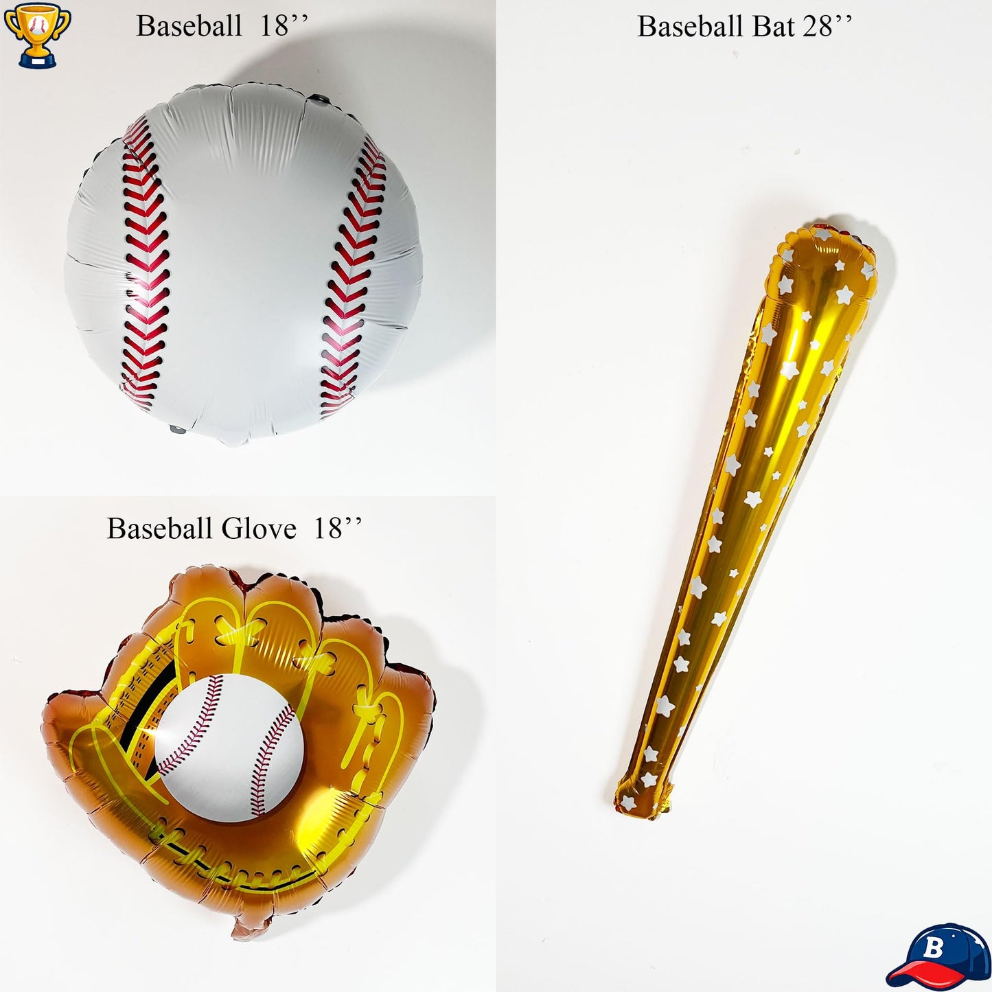 Baseball Balloon Arch Kit, Navy Blue Red White Balloon Garland with Baseball Print Baseball Bat and Glove Foil Balloons, for Rookie Year Baseball Birthday Party Decorations