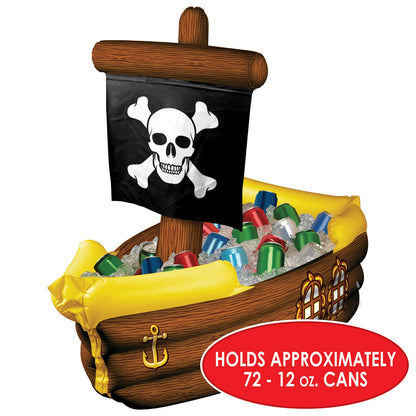 Beistle Inflatable Pirate Ship Coolers, 2 Pack, 33” x 39”, Each Holds Approx. 72 12oz. Cans – Pirate Party Decorations, Inflatable Cooler, Pirate Decorations, Inflatable Cooler for Parties