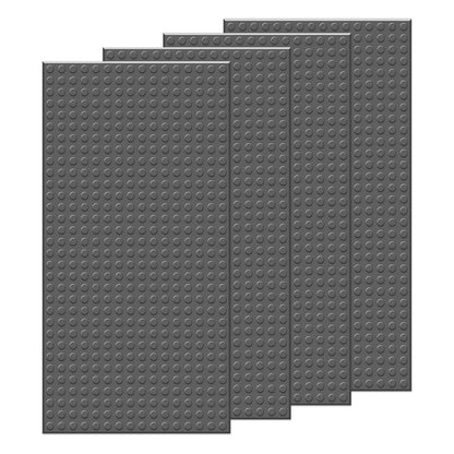 EKIND 4 PCS Classic 5" x 10" Building Baseplates, Compatible with Major Brands Toy Bricks, Encourage Logic & Creativity Through Play, Ideal STEM Activities for Children (Dark Gray)
