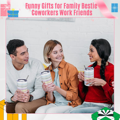 Geiserailie 12 oz Hidden Message Tumbler Funny Coffee Travel Insulated Mug Skinny Tumbler with Lid and Straw White Elephant Gag Gifts Cup for Bestie Friend Coworker Family Employee Gift