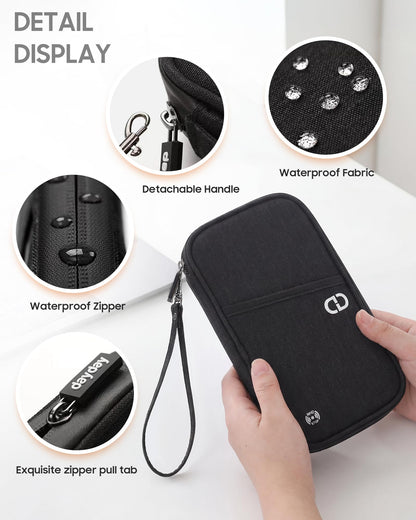 P.travel Family Passport Holder RFID Blocking Travel Document Organizer, Waterproof Passport Wallet for Women Men, Lightweight Passport Case for Boarding Pass, Cards, ID & Travel Essentials