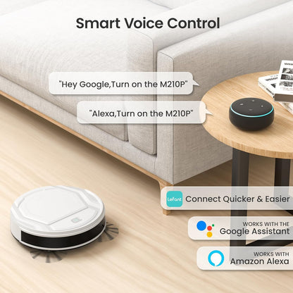 Lefant M210 Pro Robot Vacuum, Slim Quiet, 3 Adjustable Suction Levels, 6 Modes, Robot Vacuum Cleaner for Pet Hair, Hard Floors & Low Carpets, Self-Charging, WiFi/App/Alexa Control, Gray