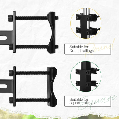 MorningRo 6 Pcs Window Box Brackets, Adjustable Heavy Duty Deck Railing Planter Box Brackets, Outdoor Flower Holder for Patio Garden Fence Balcony
