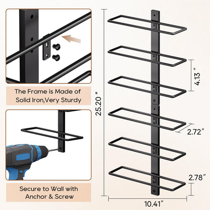 B4Life Wine Rack and Holder Wall Mounted 12 Bottles, Metal Hanging Mount Racks for Wall, Liquor, Champagne for Bottles Storage Home Bar, Cellar and Kitchen, Dining Room (Black, 12 Bottle)
