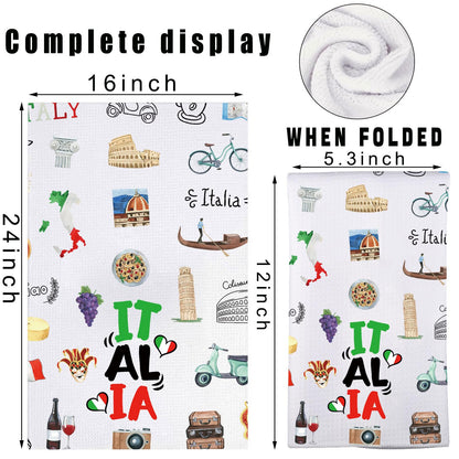 JNIAP Italian Kitchen Towels Italian Kitchen Decor Italian Food Kitchen Towel Italian Chef Dishes Towel Nonna Kitchen Towel Gifts for Italy Lovers (Italia kt)
