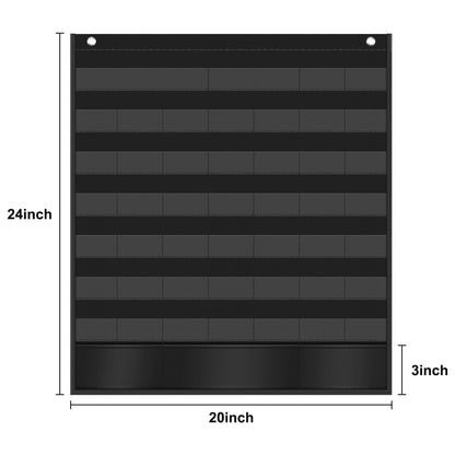 Godery Boho Calendar Pocket Chart for Classroom Cards Add-On School Supplies Teacher Decorations Bulletin Board Pre-K To 6th Grade, Black-1