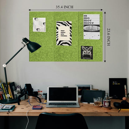 Leallace Green Felt Cork Tiles, 24" x 36" Large Cork Board, Bulletin Board for Christmas Decorations, 6 Pack Felt Boards with 30 Pushpins, Cork Boards for Office, Classroom, Home