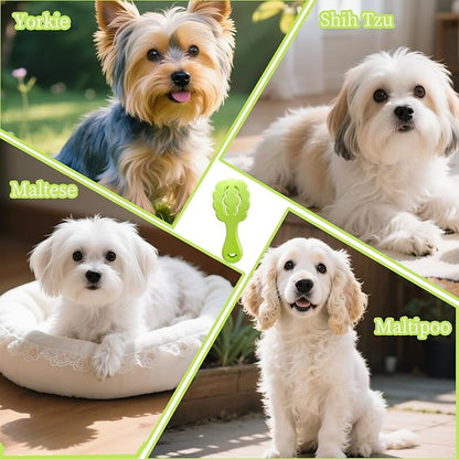 Cloud-Shaped Soft Bristle Small Dog Brush - Hollow Back Design for Easy Grooming - Ideal for Yorkie, Shih Tzu, Maltese Maltipoo Pomeranian- Puppy Essentials , Pet Hair Removal Essentials (Green)