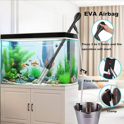 Carefree Fish Aquarium Gravel Cleaner 6Ft Hose Fish Tank Water Changer Sand Vacuum Adjustable Length ABS(for 20~100Gal Tank) 2026 New Upgrade Version
