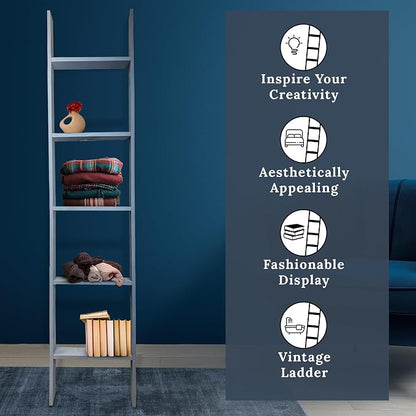 BARNWOODUSA Throw Blanket Ladder – Fully Assembled Reclaimed Wood – Rustic Decorative Ladder for Towels, Quilts, & More – Perfect Farmhouse Decor for Bathroom, Porch, or Living Room,5ft.