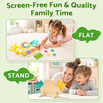 Quliwise 2-in-1 Math Manipulatives Number Counting Blocks Toys & Teaching Clock, Preschool Learning Activities for Toddlers 2-4, Educational Montessori Toys for 3 4 5 Year Old Boys Girls Birthday Gift