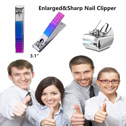 Manicure Set Nail Clipper Set Men Women Nail Clippers Toenail Fingernail Cutters Personal Care Tools Manicure Pedicure Tools with Travel Case Grooming Kit Present for Men Women Family Friends