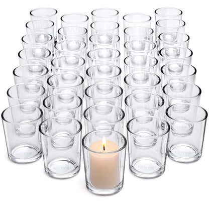 Letine 36-Pack Votive Candle Holders - Clear Glass Tea Light Holders - Glass Votive Candle Holder Bulk for Wedding Centerpieces/Home Table Decor/Propose/Christmas and Summer Party Decor