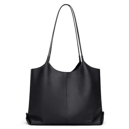 Cnoles Hobo Bag for Women Shoulder Tote Bag Ladies Top Handle Handbag Soft Genuine Leather Top-handle Purse Black