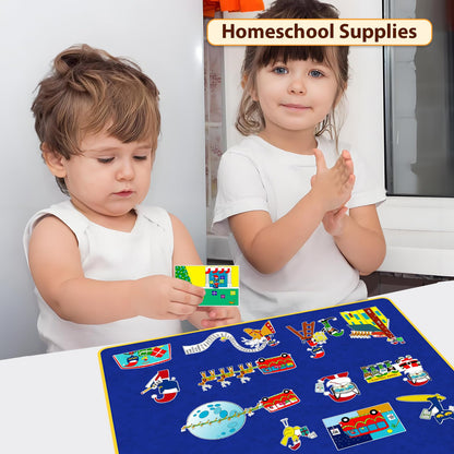 Ai fsem Pete's Saves Christmas Felt Board Story Sets Toddler Interactive Toys Flannel Board Stories for Preschool Storytelling Learning Education Toys