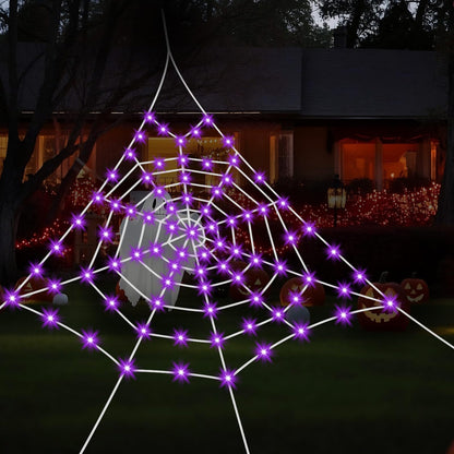 Giant Spider Webs Halloween Decoration Outdoor,Halloween Spider Web for Scary Halloween Yard Decorations
