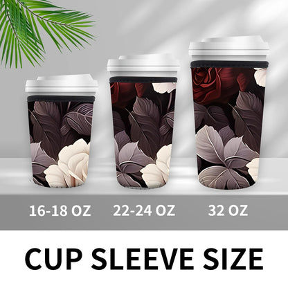 DAORJWL 3 Pack Reusable Insulated Neoprene Sleeve for Iced & Hot Drinks, Cute Durable Iced Coffee Cup Sleeve, Beverage Holder for Iced Coffee Boho Floral