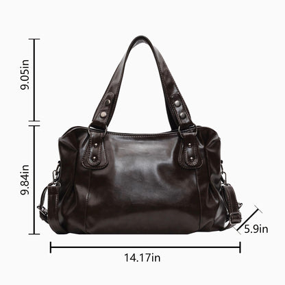 city vintage shoulder bag for women, brown soft vegan faux leather crossbody purses, large capacity hobo crossbody bag, fall fashion casual handbag