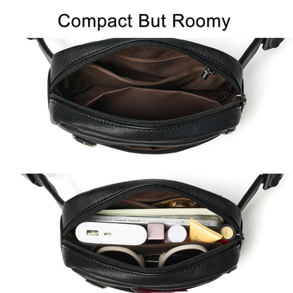 Leresas 2L Fanny Packs for Women Men Corss Body Belt Bag Waist Pack Vegan Leather Trendy Travel Cycling Waterproof Black